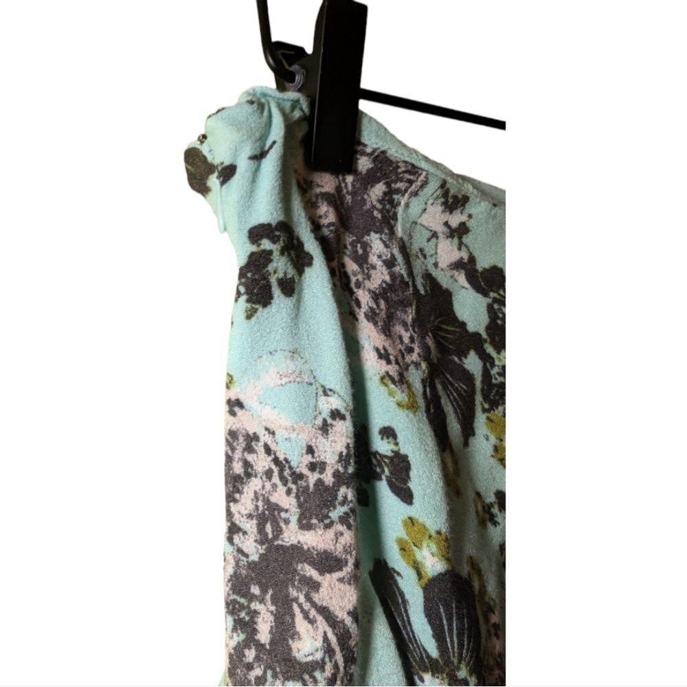 Free People Shorts Floral Print Flutter high rise teal black‎ green sz 4 - Picture 8 of 8